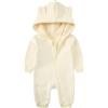 Alunsito Bambino Neonata Ragazzo Vestiti Unisex Bambino Manica Lunga Pagliaccetto Orso Orecchio Felpa con cappuccio Tuta in pile Tuta intera 73 Giallo 6-9 Mesi