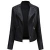 YOUCAI PU Pelle Giacca Donna Giubbotto di Finta Pelle Giacca Corta in Ecopelle Moto Biker Giacca da Donna Giubbino Elegante di Pelle PU con Cerniera Slim Fit Zip Cappotto Jacket Giubbotto Similpelle Nero L