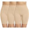 Memoryee 2 Pezzi Pantaloncini Sottogonna Donna Anti Sfregamento Elastiche Vita Alta Senza Boxer Shorts Leggings per Yoga e Ciclista/Beige/White-2Pack/S