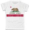 3stylercollection T-Shirt Uomo Bianca Bandiera California - Bear Flag - Cotone Fiammato - Linea Collection