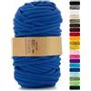 Netuno 1x corda macramè colorata blu scuro 9 mm 50 m corda in cotone anima in poliestere filo spago uncinetto ferri da maglia decorazioni cordoncino colorato cavo