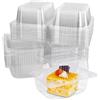 HAOTIAN-X 60Pz Torta Slice Scatole, 14 x 10.5cm Trasparente Plastica Clamshell Food Scatole Quadrate con Coperchi, Riutilizzabili Contenitori di Torta Singola Cerniera Dessert Cheesecake per Torta