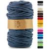 Netuno 1x corda macramè colorata blu denim chiaro 9 mm 50 m corda in cotone anima in poliestere filo spago uncinetto ferri da maglia decorazioni cordoncino colorato cavo