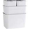 RMAN Scatole Plastica con Coperchio, 4 Set, 25/15/5L, Bianco