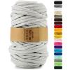 Netuno 1x corda macramè colorata grigio chiaro 9 mm 50 m corda in cotone anima in poliestere filo spago uncinetto ferri da maglia decorazioni cordoncino colorato cavo