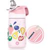 FJbottle Borraccia Bambini Acciaio Inox con cannuccia 350ml, Borraccia Termica senza BPA, bottiglia da viaggio per scuola, campeggio