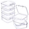 Jetec 6 Mini Contenitori in Plastica Trasparente Scatola per Conservare Piccoli Oggetti Scatoline per Perline Gioielli Biglietti da Visita Pezzi di Gioco Artigianato (4,3 x 4,3 x 2 cm)