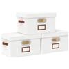 OUTBROS Scatole Portaoggetti con Coperchio, 33 x 23 x 20 cm Contenitori Pieghevoli con Maniglie, Organizzatori per Vestiti salvaspazio (3 Pezzi, Bianco)