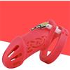 Kutocesy Chastity Cage Uomo Gabbia Pene Silicone Bdsm Sissy Cintura Castità Maschile Per Giochi Erotitici Sexy Per Coppie (Large,Red)