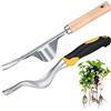 TOOINKCV Sollevatore di Erbacce a Mano, 2 PCS Acciaio Inossidabile Strumento Rimuovi Erbacce, Estrattore di Radici con Manico in Legno, Strumento di Rimozione di Erbacce Manuale per Giardinieri.