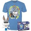 Funko Pop! & Tee: WB100- Bugs Bunny Fred Bunny As Fred - Pelosino - Medium - Warner Bros/Looney Tunes - T-Shirt, Maglietta - Vestiti con Figura in Vinile da Collezione - Idea Regalo per gli Adulti