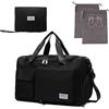 LIAMERHE Borsone da Viaggio Pieghevole 35L Borsa Sportiva Impermeabile da Donna con Scomparto Scarpe Weekender con Scomparto per l'umido Grande Capacità Borsa da Viaggio Duffel per Sport/Viaggi
