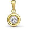 Amberta Allure Ciondolo in Oro 9 ct per Donna con Zircone: Ciondolo Solitario Punto Luce Oro