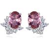 Bellitia Jewelry Moda Morganite Orecchini a Bottone in Argento Sterling 925 per Donna, Orecchini Infiniti a Lobo con Morganite e Zirconia Pietra Rosa Preziosa per Donna Ragazza