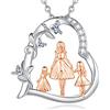 EUDORA Harmony Ball Argento Sterling Mamma e Figlia Collana per Donne Moglie, Gioielli con Ciondolo a Cuore per Madre Regalo per la Festa della Mamma per Moglie e Nonna, Catena da 18 Pollici