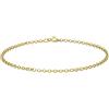 CARISSIMA Bracciale da donna in oro giallo 9 ct con catena belcher rotonda da 2 mm, 20 cm