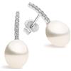 Secret & You Orecchini di perle da donna coltivati d'acqua dolce tipo goccia d'acqua 8,5-9 mm SECRET & YOU - Orecchini in argento sterling 925 rodiato.