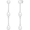 Valero Pearls Orecchino pendente da Donna in Argento Sterling 925 con Perla di coltura di acqua dolce button/Reis ca. 6,0-7,0 mm