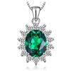 JewelryPalace Principessa Diana William Kate Middleton's 2.5ct Simulato Smeraldo Verde 925 Sterling Argento Pendente Collana 45cm