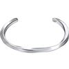 Treasure Bay Bracciale rigido in argento sterling 925 massiccio con design a torsione semplice per uomo, da 17 cm a 21 cm (argento)