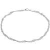 CARISSIMA Bracciale da Donna in Oro Bianco 9 ct con Maglia Twist Curb di Lunghezza 19 cm/7,5 Pollici
