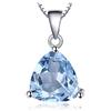 JewelryPalace Triangolo 2.4ct Naturale Cielo Blu Azzurro Topazio Birthstone Pure 925 Sterling Argento Solitario Pendente Collana 45cm
