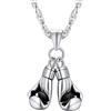 PROSTEEL Collana 3D Guantoni da Boxe Ciondolo a Pugno Collana Uomo Personalizzato Catena Regolabile Stile HipHop Punk Acciaio Inox Placcato Oro 18K Elevata Lucidatura