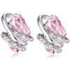Leafael Festa della Mamma Orecchini Donna Pietra dei Desideri con Cristalli Portafortuna Gioielli Anallergici Argento o Oro Rosa con Scatola Regalo
