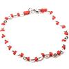 Spadarella Gioielli Spadarella spadino bracciale con pepite in argento 925 di diametro 5 mm e cotone nautico rosso.Fatto a mano.Unisex.Lunghezza 19cm.