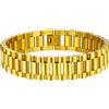 U7 Bracciale da uomo a catena orologio in acciaio inossidabile lunghezza 22cm bracciale uomo oro largheza 15 mm colore oro con confezione regalo