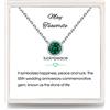 Presentski Maggio Ciondolo Smeraldo Pendente, Birthstone Pendente Solitario Collana in Argento 925 Donna