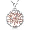 EUDORA Harmony Ball Collana Albero della Vita per Donna Argento Sterling 925 Cubic Zirconia Ciondolo Albero Madre Gioielli Regalo per Ragazza Madre Figlia Moglie, Catena 45 cm