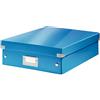Leitz Click & Store WOW Scatola Organizer Media, per Archivio e Organizzazione di Cavi e Cancelleria, Adatta a Casa e Ufficio, Azzurro, 60580036