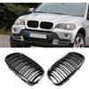HZTWFC Doppia Stecca Nero Lucido Anteriore Da Corsa Rene Griglie Sport Grille Fit Per BMW X5 X6 E70 E71 2007-2013 Accessori Auto Parte di Ricambio