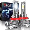 KATUR H11 LED Lampadine Per Fari, H8 H9 LED Lampadina 16000LM 6000K Bianco 500% Luminosità Senza Ventola Impermeabile Mini Formato Plug and Play Kit Di Conversione Alogena, Confezione Da 2