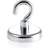 Magnetastico® | 1 pezzo gancio magnetico al neodimio N35 42 mm Ø | Forza di tenuta di 68.0 chilogrammi | 1 pezzo magnete con gancio ultra forte al neodimio zincato