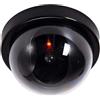 O&W Security Fotocamera fittizia con obiettivo, videosorveglianza, telecamera di sorveglianza, telecamera di sorveglianza, con luce LED rossa, vera, per soffitto