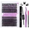 WENDY LASHES Ciglia Finte Ciuffetti Kit Lash Extension D Curl 0.07mm FD18/B | lash cluster con Bond and Seal Pinzette er Uso Personale a Casa Ciglia a Grappolo Extension Ciglia Kit Mix12-16mm