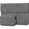TECOOL Custodia PC 13-13.3 Pollici Porta,Borsa Sleeve Protettiva in pelle per 2022 MacBook Air/Pro M2 13, 2012-2020 MacBook Air/Pro 13 M1, 2021 2023 MacBook Pro 14 M3 M2 M1,Surface Laptop etc-Grigio