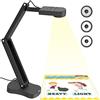 PAKOTOO Web Camera per PC, USB Document Camera con Doppio Microfono, Modelli fino ad A3, luce LED a 3 livelli, Inversione Dell'immagine, Per Windows, macOS, Linux e Chromebook