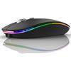 Uiosmuph Mouse Senza Fili Bluetooth, BT5.1+BT5.0+2.4G Ricaricabile Mouse Senza Fili Ottico Piccolo Portatile con Mouse USB per per Notebook, PC, Laptop, Computer, MacBook(Nero Opaco)