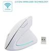 Tech Stor3 Mouse Verticale Wireless Ottico Senza Fili | 6 Tasti | Design ergonomico - previene Il Tunnel Carpale (sindrome RSI) - Colore Bianco con retroilluminazione