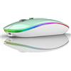 Uiosmuph Mouse Senza Fili Bluetooth, BT5.1+BT5.0+2.4G Ricaricabile Mouse Senza Fili Ottico Piccolo Portatile con Mouse USB per per Notebook, PC, Laptop, Computer, MacBook (Mint Green)