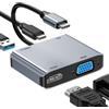 ABLEWE Hub USB C a VGA HDMI Adattatore con PD(100W) e USB 3.0 Portas, USB C Hub 4 in 1 Thunderbolt 3 a HDMI-4K VGA-1080P para MacBook Pro/MacBook Air/ChromeBook/Dell XPS 13/Samsung ecc.