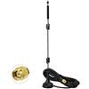 Bingfu Antenna WiFi 2,4GHz 5GHz Bibanda 9dBi MIMO Maschio RP-SMA Omnidirezionale con Base Magnetica Cavo Prolunga 3 metri per Router WiFi Telecamera IP Sicurezza Amplificata WiFi Adattatore USB