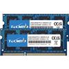 TECMIYO 8GB Kit (2X4GB) DDR3 1333MHz RAM PC3-10600 PC3-10600S 1.5V CL9 204 Pin 2RX8 Sodimm Dual Rank Non-ECC Unbuffered Memory RAM Ideale per Notebook Laptop Upgrade