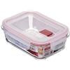 Tatay Cook&eat Contenitore per Alimenti ermetico, Vetro borosilicato, 13.7 x 17.9 x 6.3 cm, Capacita 0.64 L, Transparente/Rosso