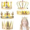 Vulevirtue Cerchietto con Corona,5 pezzi corona re cappello per feste re regina,corona reale, corona di compleanno per bambini,Corona del re per Bambini, corona per bambini adulti