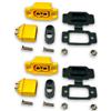 VUNIVERSUM XT60BE-F - 2 paia di connettori ad alta corrente + spina XT60H, tappo in gomma, viti per batteria Lipo XT60, spina dorata, protezione da polvere, acqua, 2 pin