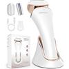 PRITECH Rasoio elettrico da donna, senza fili, rasoio da donna, per gambe, braccia, ascelle, bikini, ricaricabile tramite USB, impermeabile, per donne